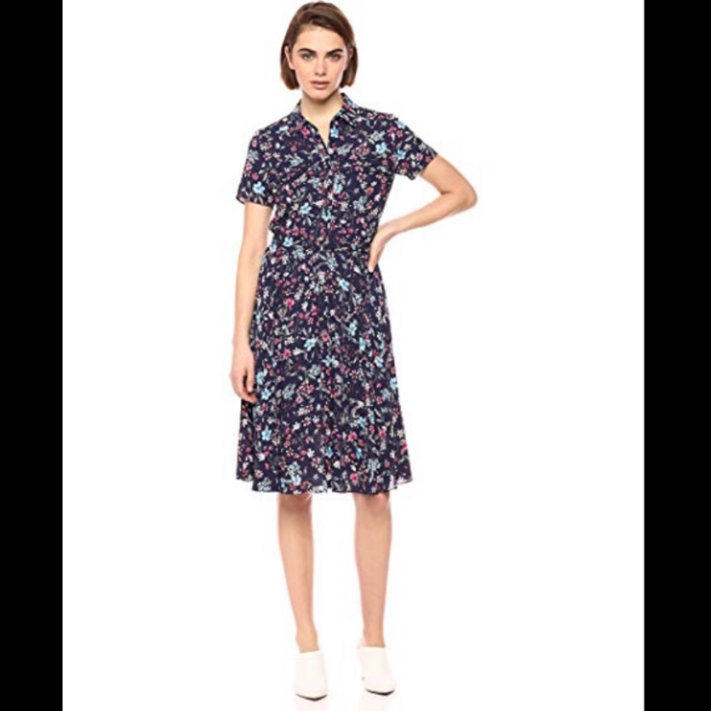NWT Nanette Lepore Navy Multi Print Dress